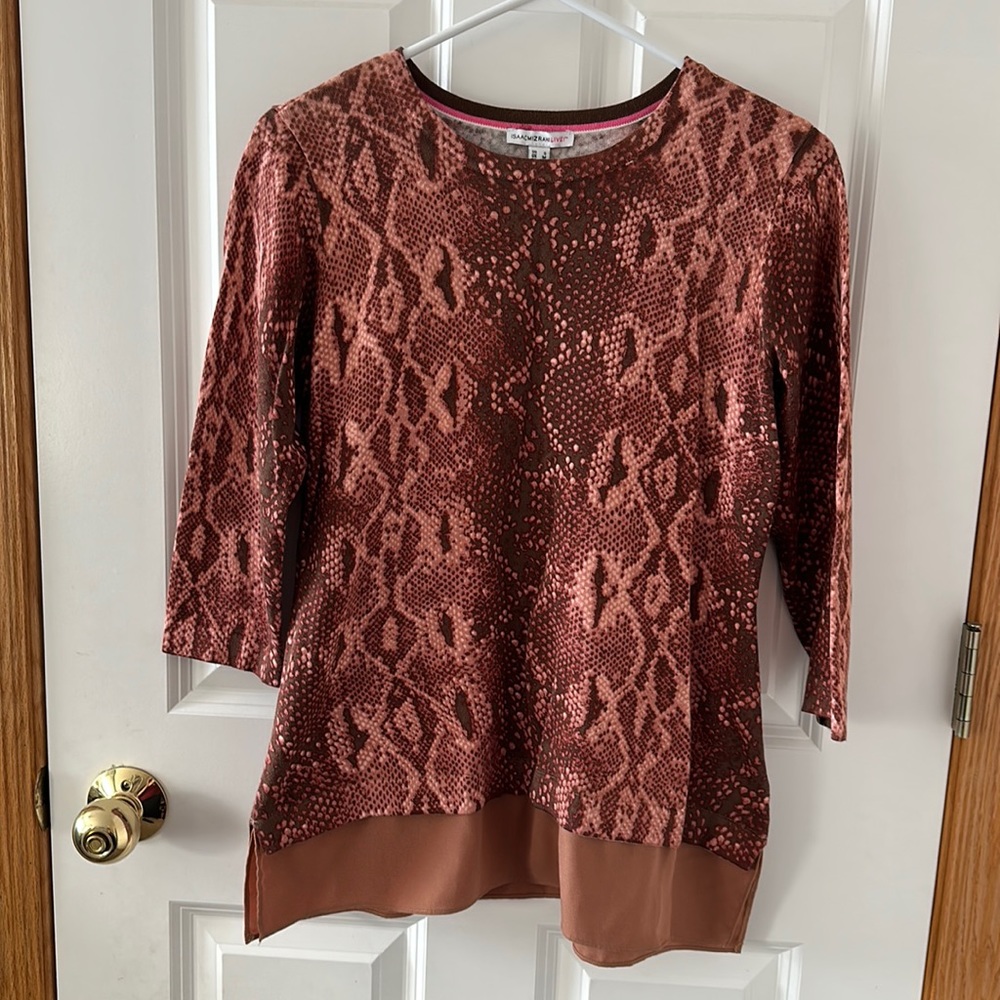 Brown Snake Skin Patterned Top